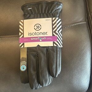 Isotoner Black Leather Gloves